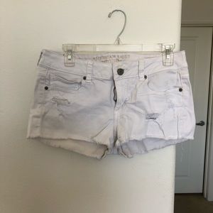 American Eagle white denim shorts